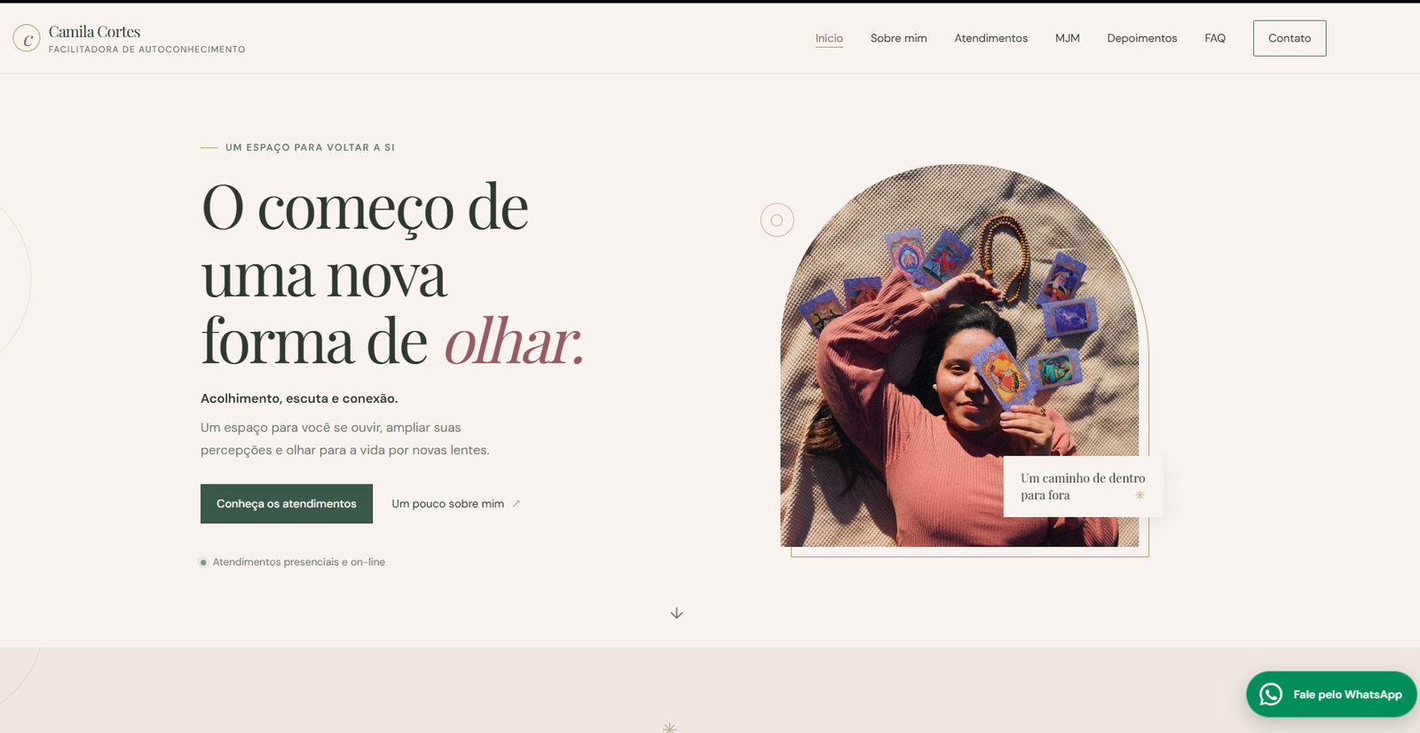 Projeto Site facilitadora de autoconhecimento